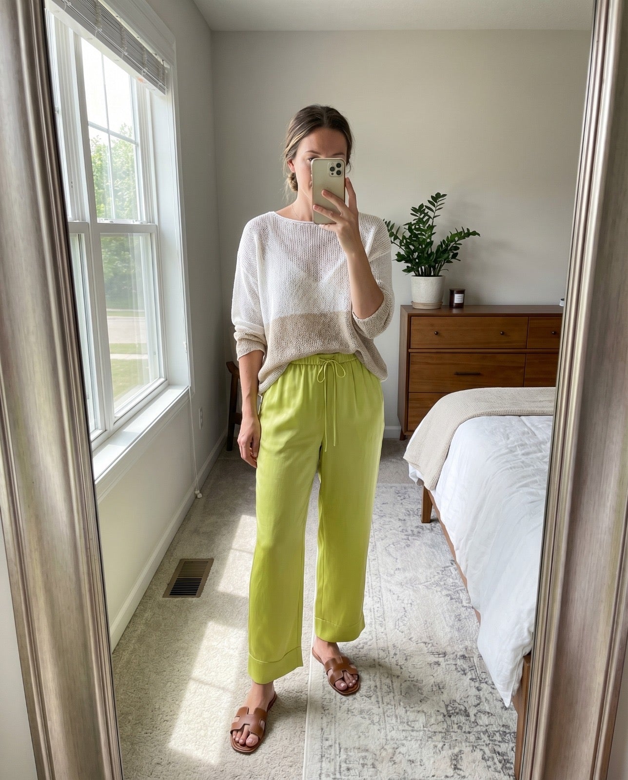 K-Pantalon jaune en viscose