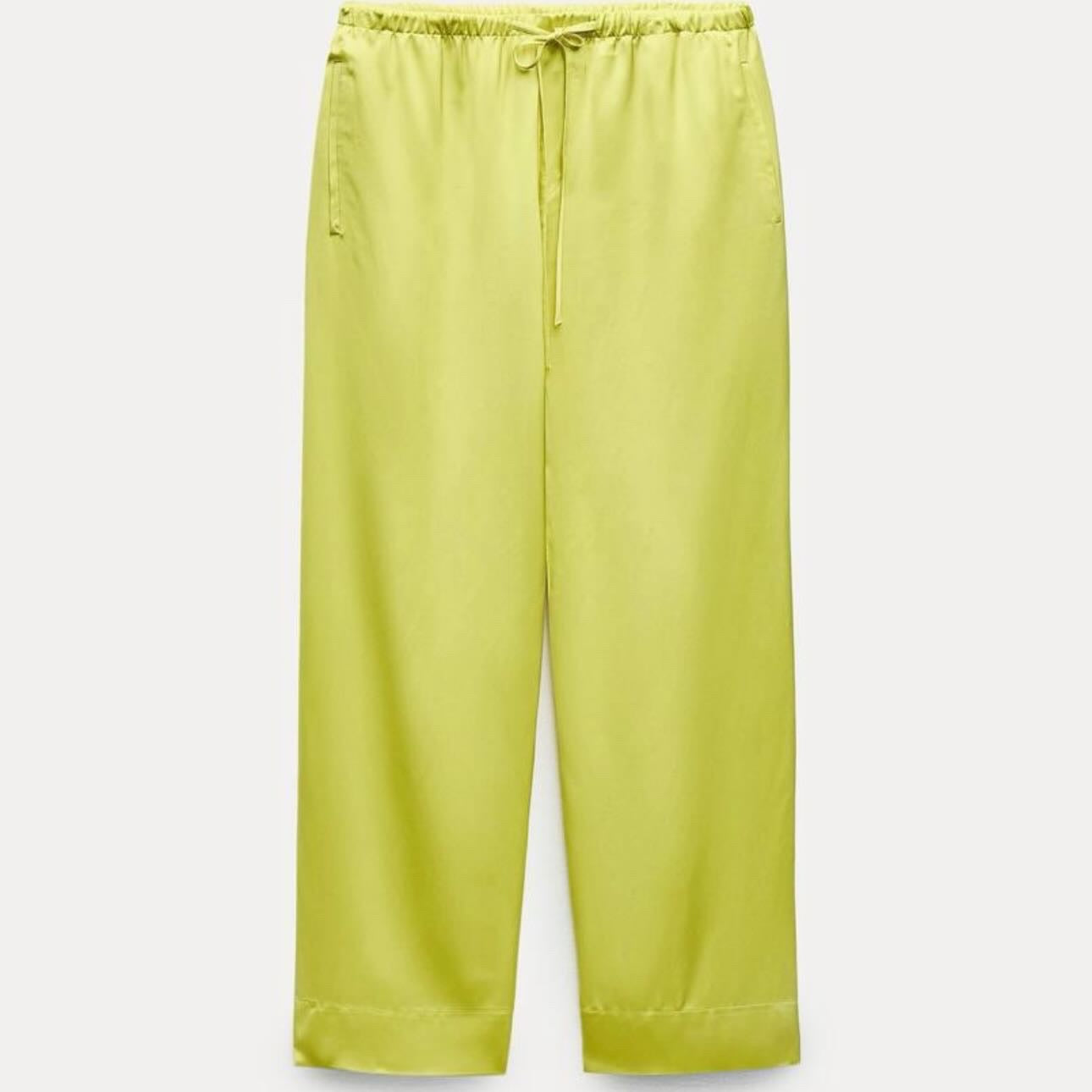 K-Pantalon jaune en viscose