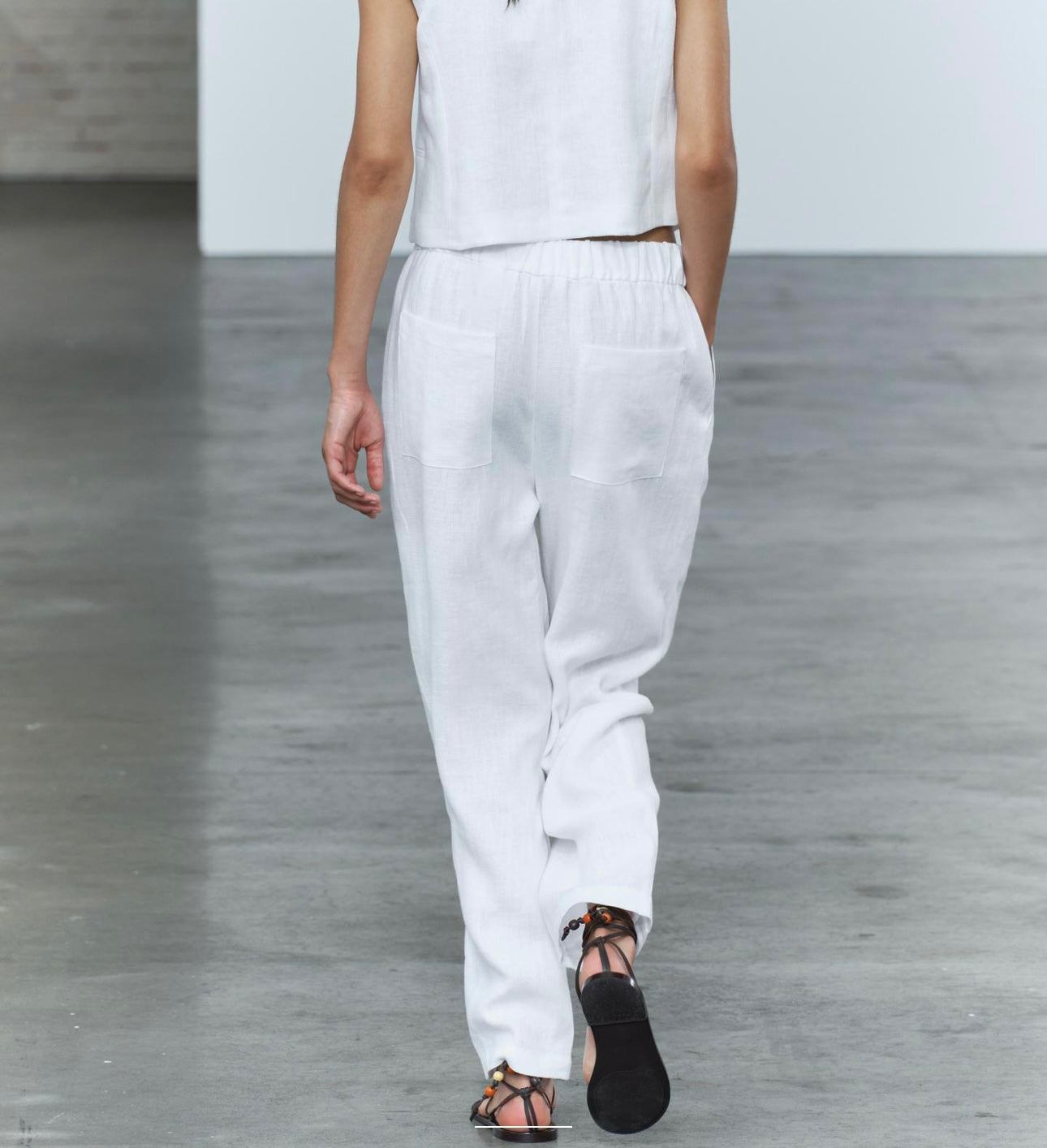 W-Pantalon blanc en lin