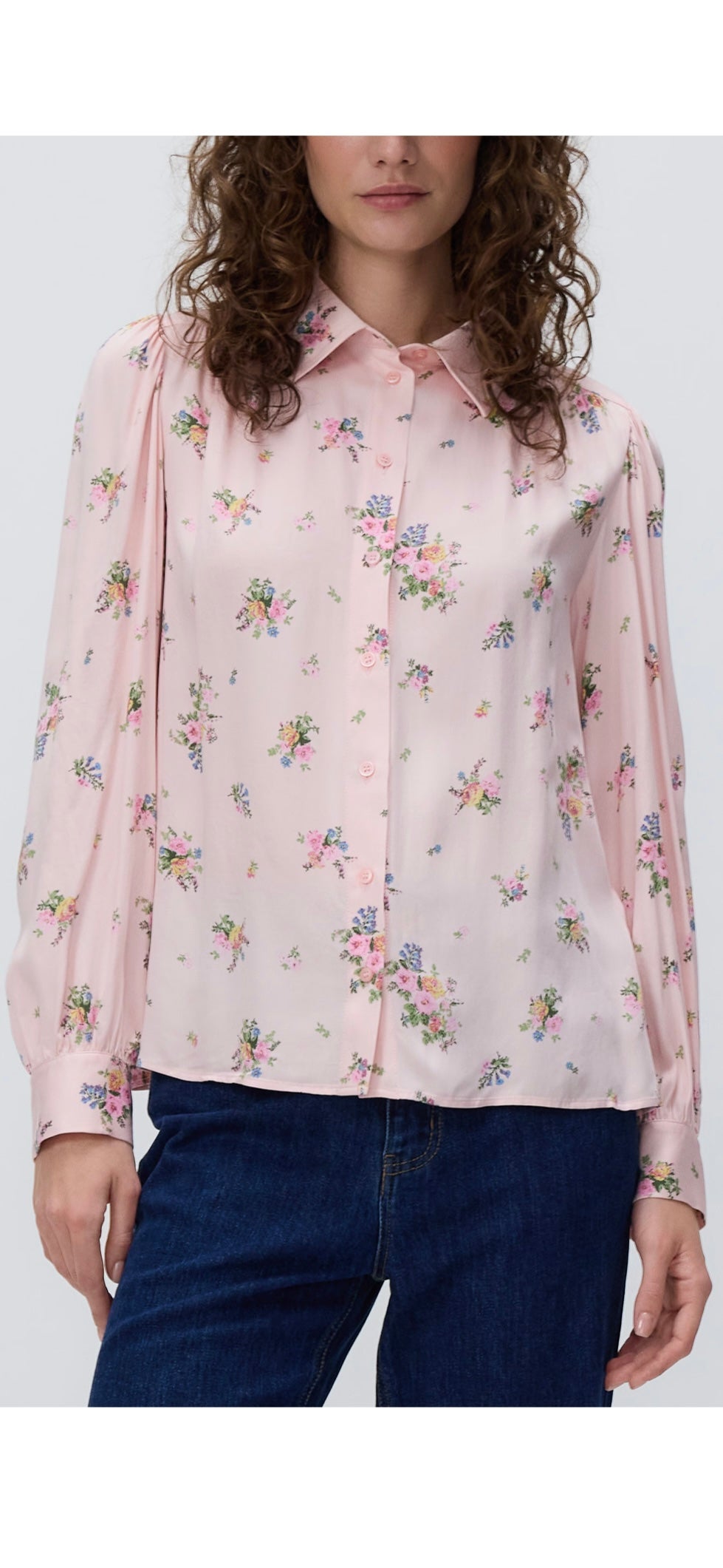Q-Chemise fleuri baby pink