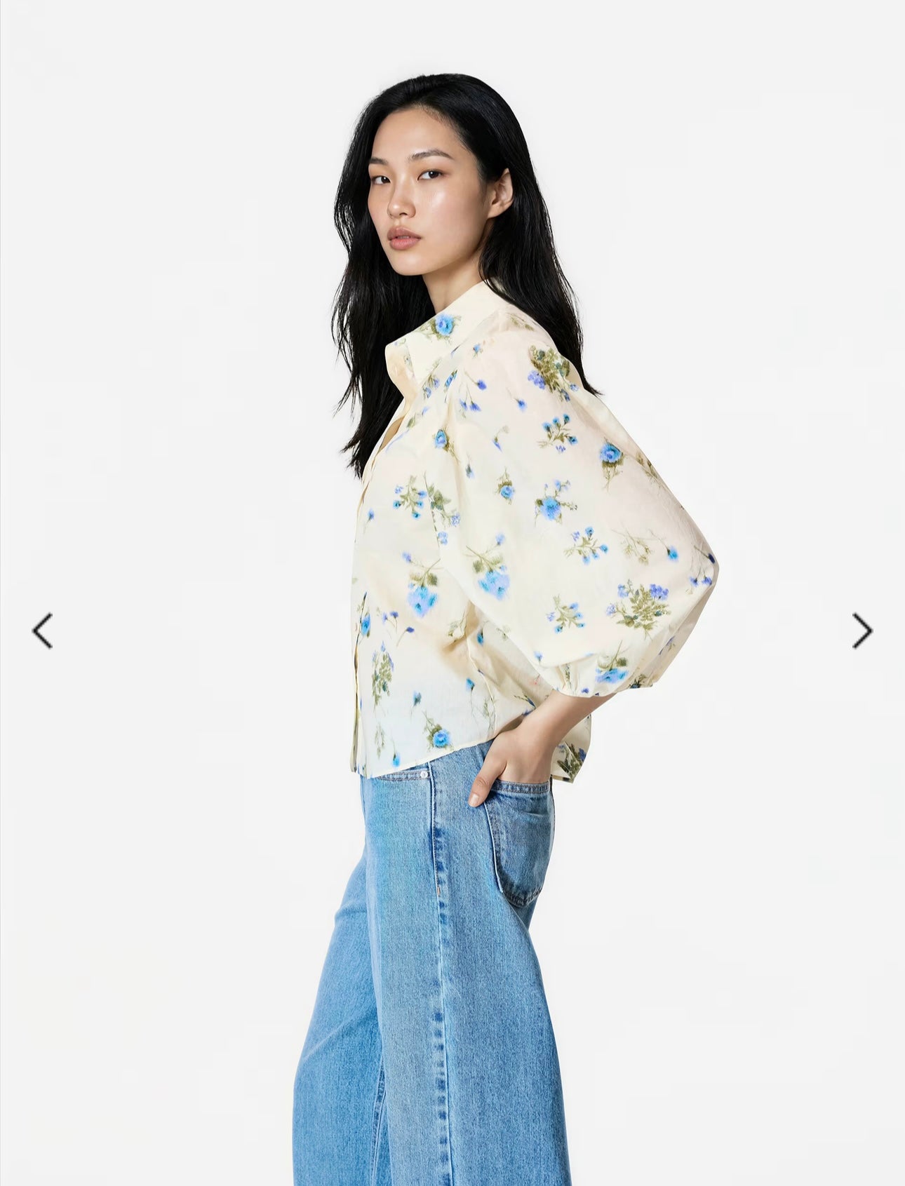 D-chemise en Lin bleu