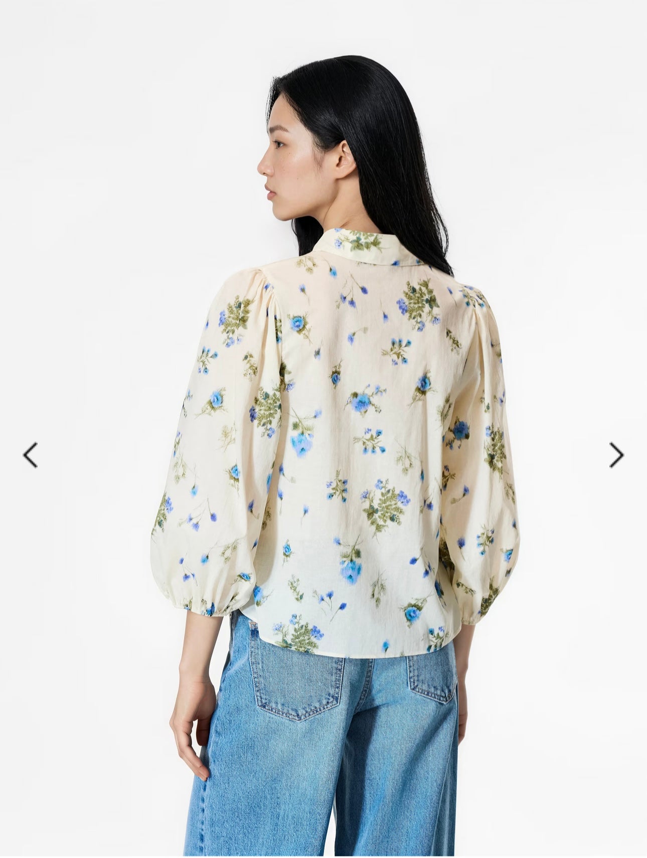 D-chemise en Lin bleu