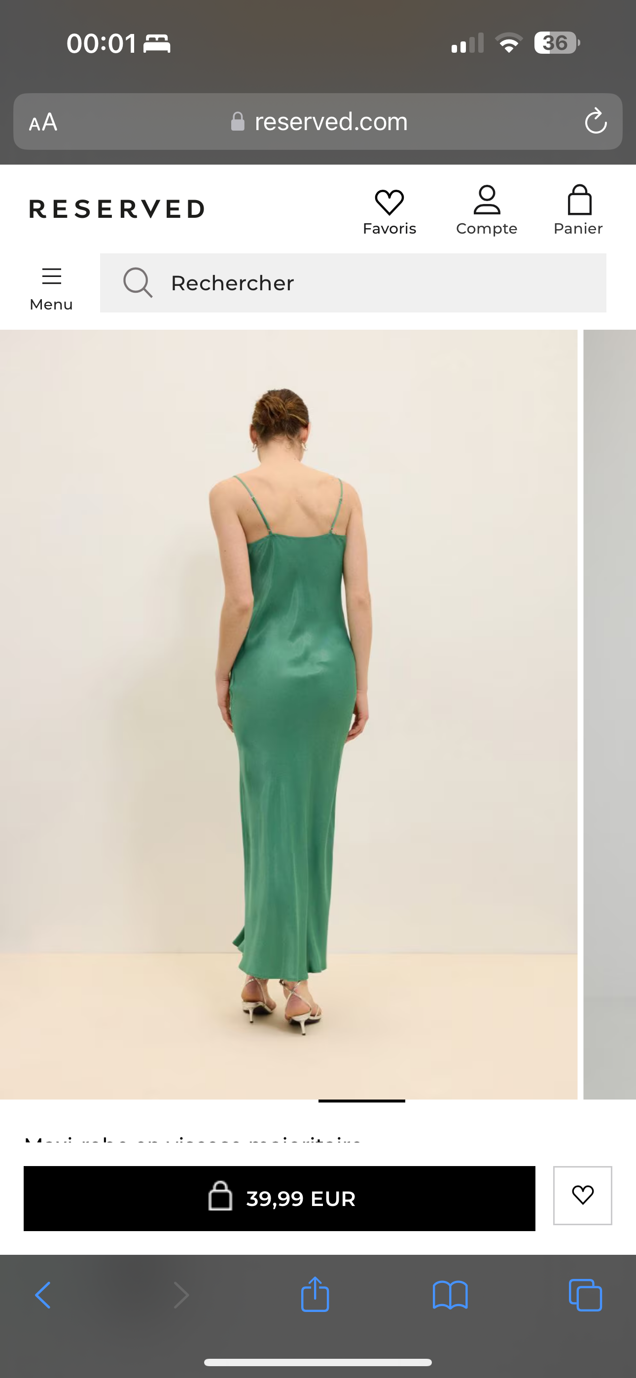 M-Robe en satin vert